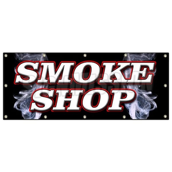 SMOKE SHOP BANNER SIGN cigar cigarrettes shop hookah pipes